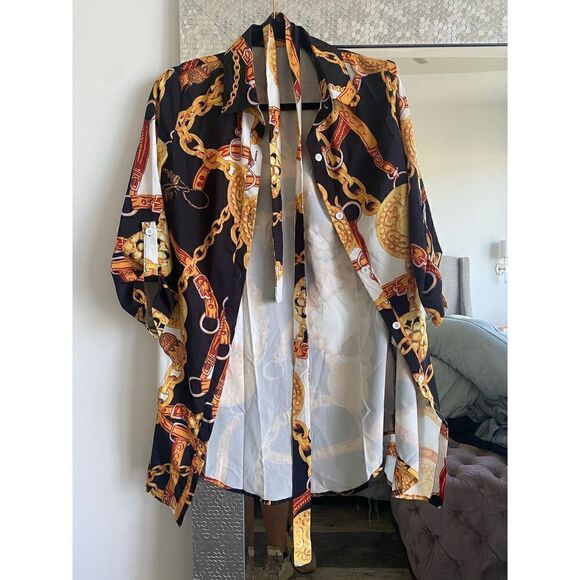 Chain patterned shirt dress  #1 - Picture 3 of 7